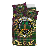 Crosbie Tartan Crest Bedding Set - Golden Thistle Style